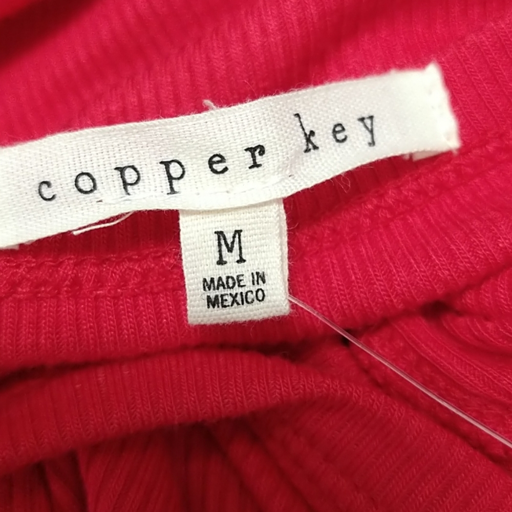 NWT Copper Key Soft Red Ribbed Tee-shirt - Picture 10 of 11
